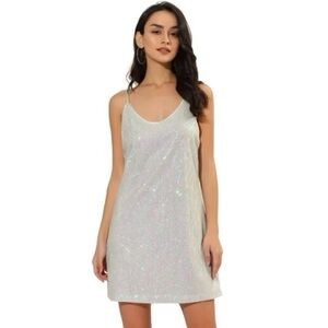 Allegra K Shimmering Slip Dress